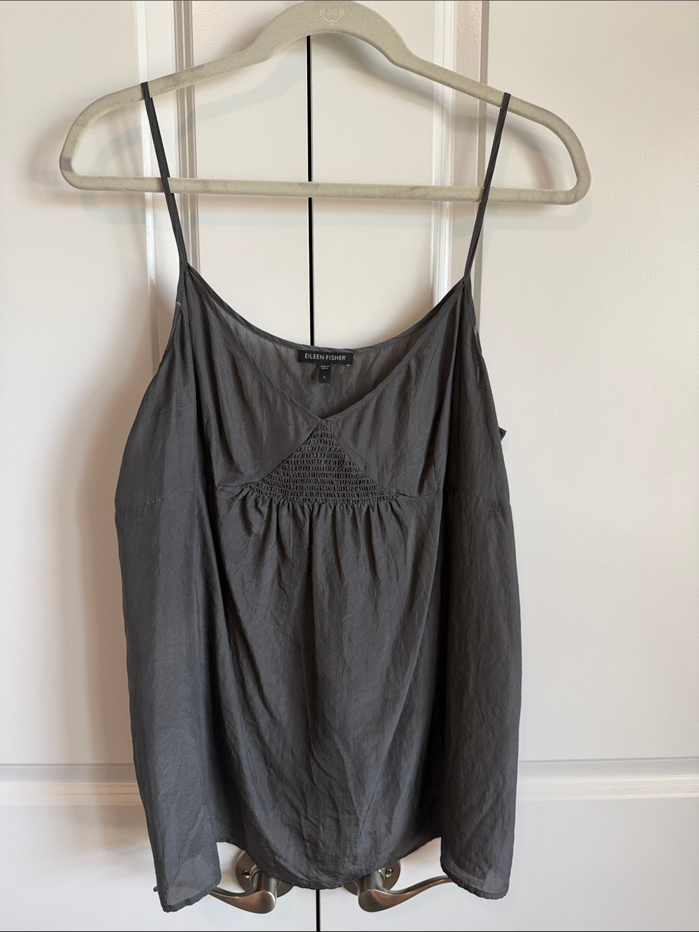 Eileen Fisher Charcoal Grey Spaghetti Strap Camisole